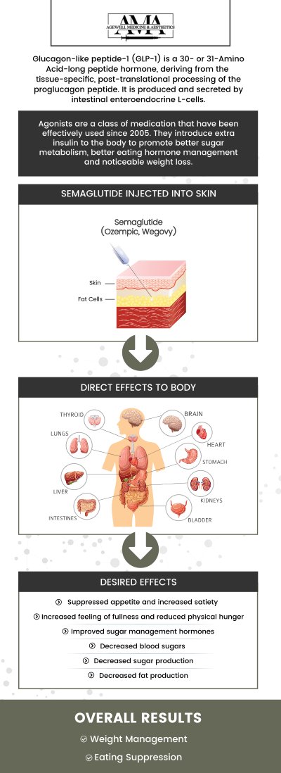Semaglutide GLP-1 works by mimicking a natural hormone in the body called GLP-1, which helps regulate appetite and insulin levels. By enhancing feelings of fullness and reducing hunger, semaglutide makes it easier for individuals to reduce their food intake, leading to weight loss over time. At AgeWell Medicine & Aesthetics, our experienced team ensures that each patient receives personalized care and guidance to maximize the benefits of semaglutide for long-term weight management. For more information, contact us or request an appointment online. We are conveniently located at 2436 Lamington Rd, Suite ,1 Bedminster, NJ 07921.